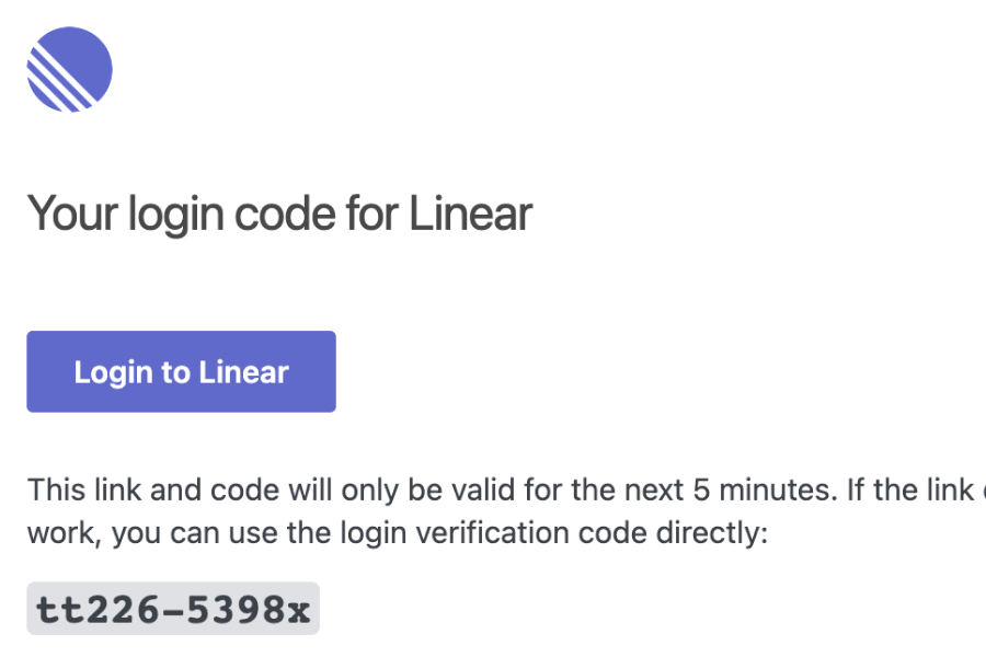 Linear / Login Code