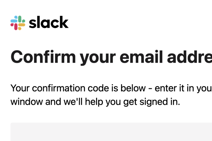 Slack / Confirm Email