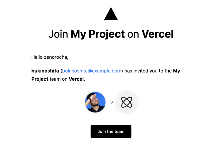 Vercel / Invite User